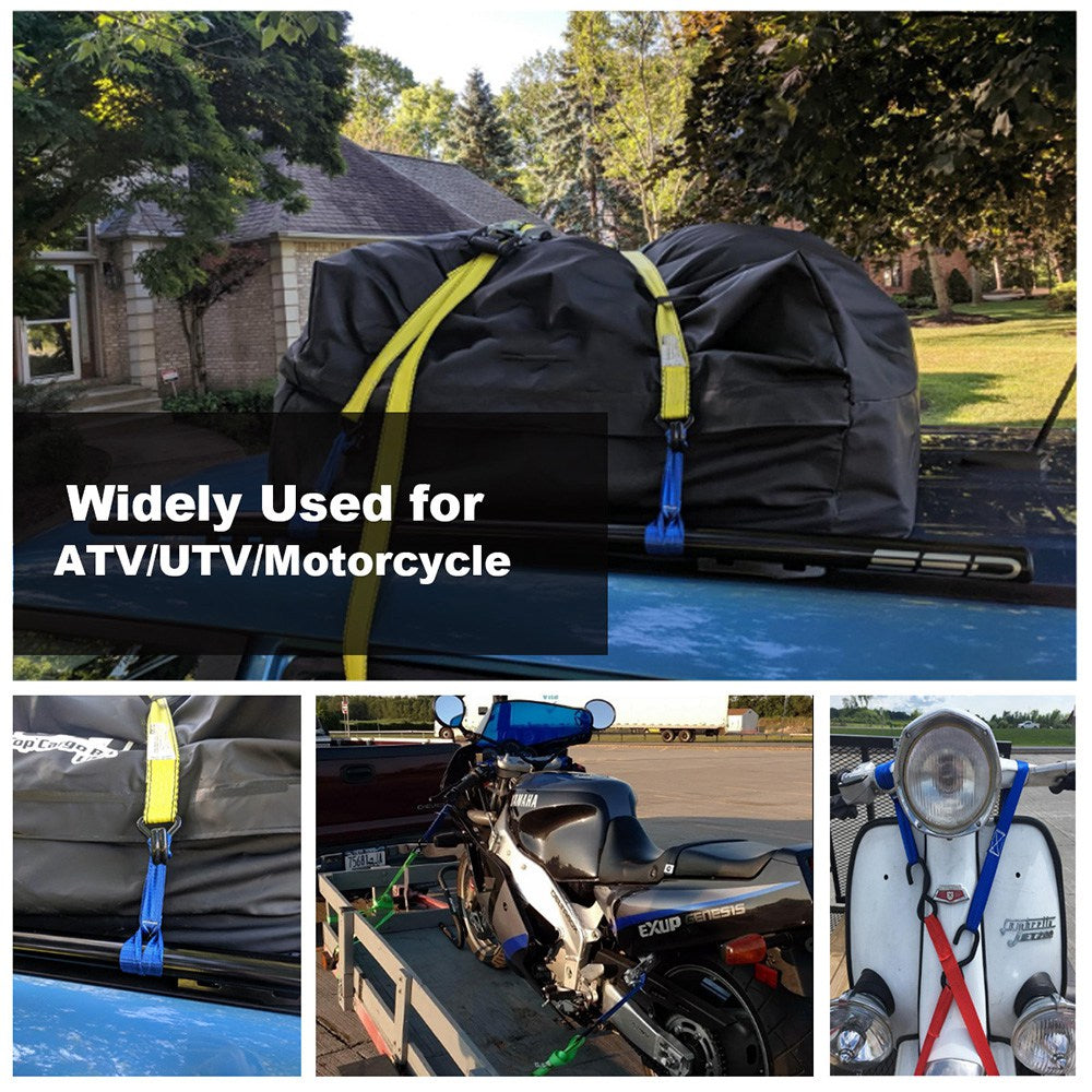 A3499 4PCS ATV Hook Belts Blue Nylon Motorcycle Fixing Straps, Length: 46cm