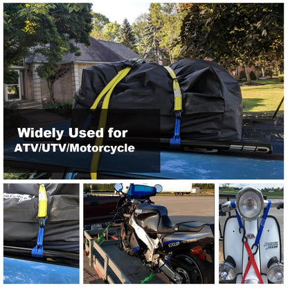 A3499 4PCS ATV Hook Belts Blue Nylon Motorcycle Fixing Straps, Length: 46cm