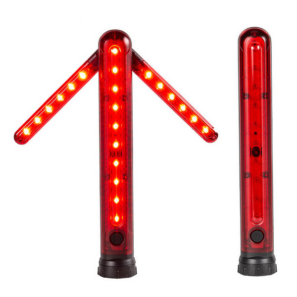 JT01 Arrow Shaped LED Light Waterproof Emergency Safety Warning Lamp Vehicle Magnetic Design USB Rechargeable Red Light Strobe Light Bar with Bottom Hanging Hook