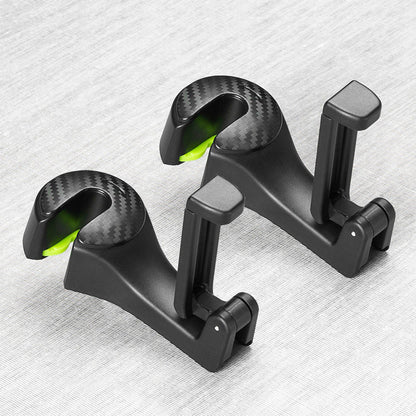 2 in 1 Auto Car Headrest Hooks Multi-function Seat Back Hook Car Phone Mount Holder Fastener Seat Back Hanger Clips for Bags/Mobile Phones