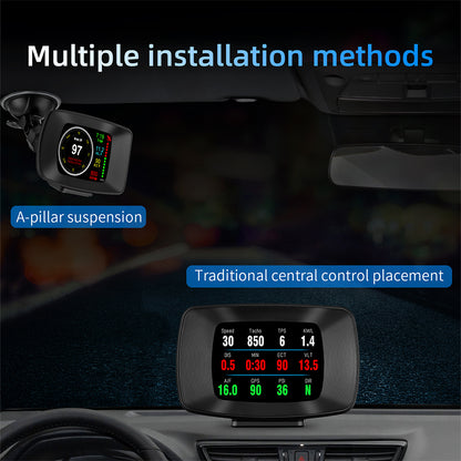 P13 OBD GPS Dual Mode Car HUD Head Up Display Fuel Consumption RPM Windshield Projector Overspeed Alarm System
