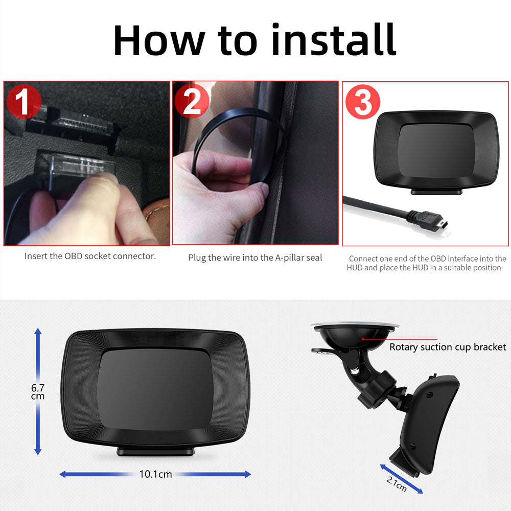 P13 OBD GPS Dual Mode Car HUD Head Up Display Fuel Consumption RPM Windshield Projector Overspeed Alarm System