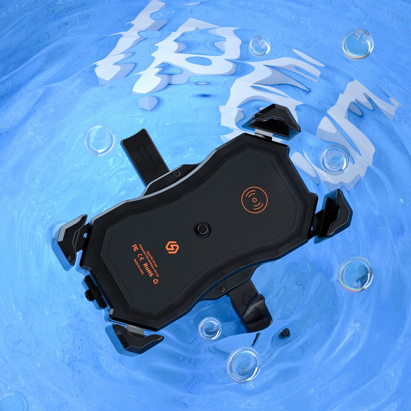ZH-1288C1 Rotation Motorcycle Qi Wireless+USB Fast Charging Phone Mount Charger Handlebar Cellphone Holder