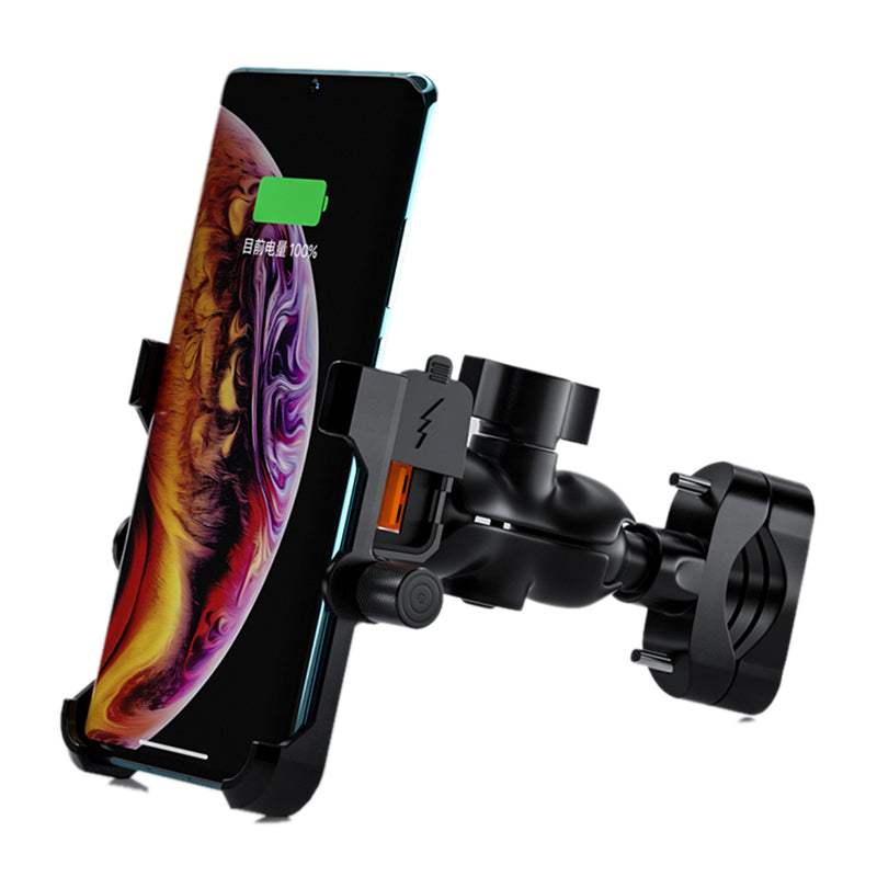 CS-855A Motorcycle QC3.0 Fast Charging Mount Charger Handlebar 4&#39;&#39;-6&#39;&#39;Cellphone Holder