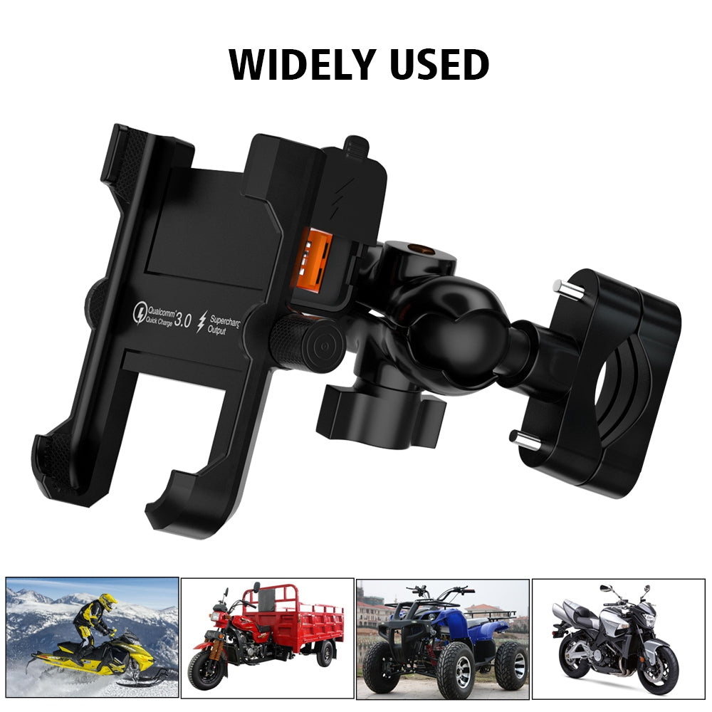 CS-855A Motorcycle QC3.0 Fast Charging Mount Charger Handlebar 4"-6"Cellphone Holder