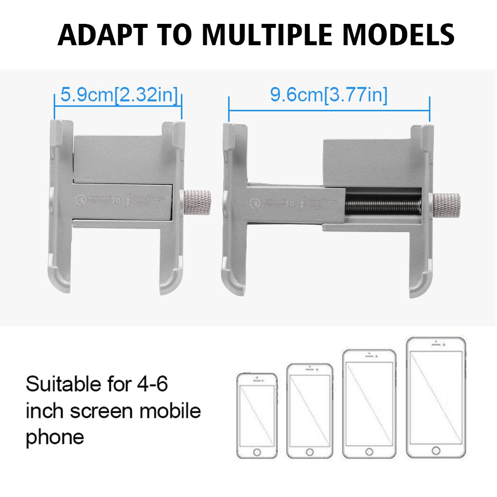 CS-855A Motorcycle QC3.0 Fast Charging Mount Charger Handlebar 4"-6"Cellphone Holder