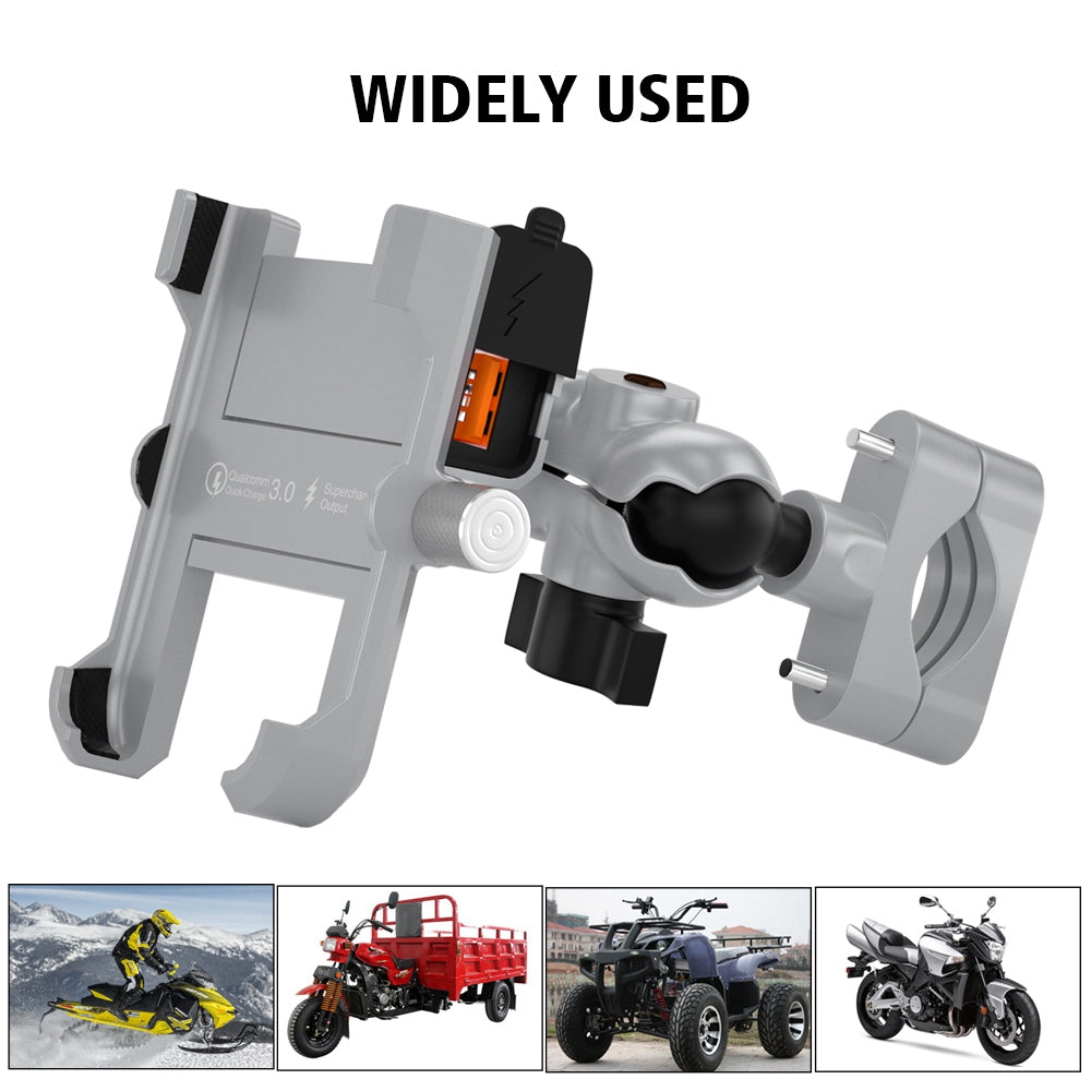 CS-855A Motorcycle QC3.0 Fast Charging Mount Charger Handlebar 4"-6"Cellphone Holder