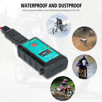 ZH-1422A3 Dual USB Port 5V 3.4A Power Adapter Socket Motorcycle Handlebar Voltmeter Display Fast Charger with 1.4m SAE+OT Terminal Cable