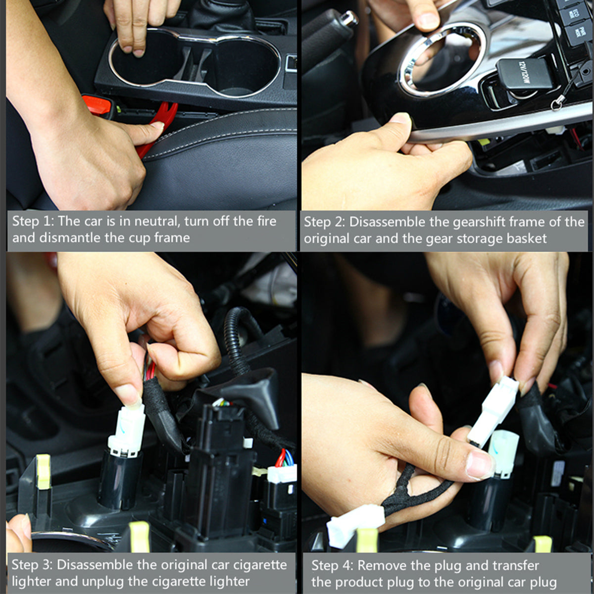 QC3.0 Dual USB Port Car Charger Socket Adapter with Lid Fast Charging Modification Accessory for Toyota (Cigarette Lighter Wiring Connection)