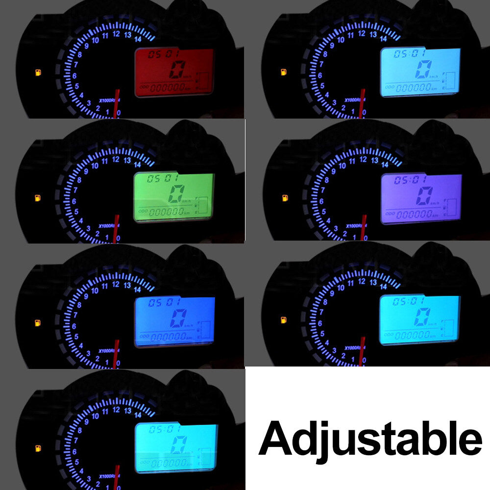 Motorcycle Modification Speedometer Motorbike Backlight LCD Display Digital Odometer Gauge
