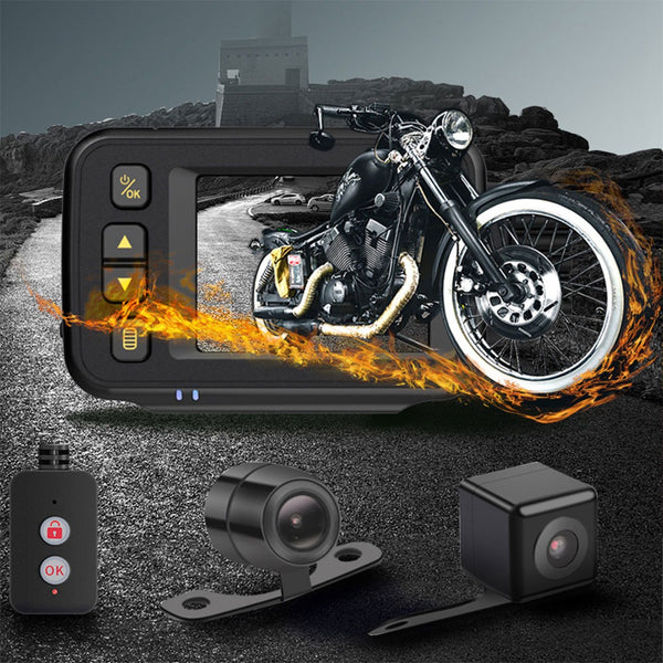 CT30A 720P 2.0-inch Screen Motorbike Camcorder DVR Waterproof Motorcycle Dual Lens Camera Video Recorder