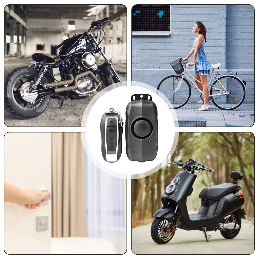 LY-C1 USB Charging Bike Alarm Wireless Scooter Alarm Motorcycle Anti-Theft Bicycle Alarm - Black