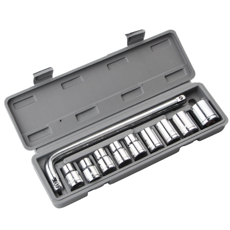 10Pcs Socket Wrench Set Carbon Steel 8-24mm Adapter Short Wrench Ratchet Torque Spanner Motorcycle Auto Car Repair Tools
