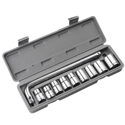 10Pcs Socket Wrench Set Carbon Steel 8-24mm Adapter Short Wrench Ratchet Torque Spanner Motorcycle Auto Car Repair Tools