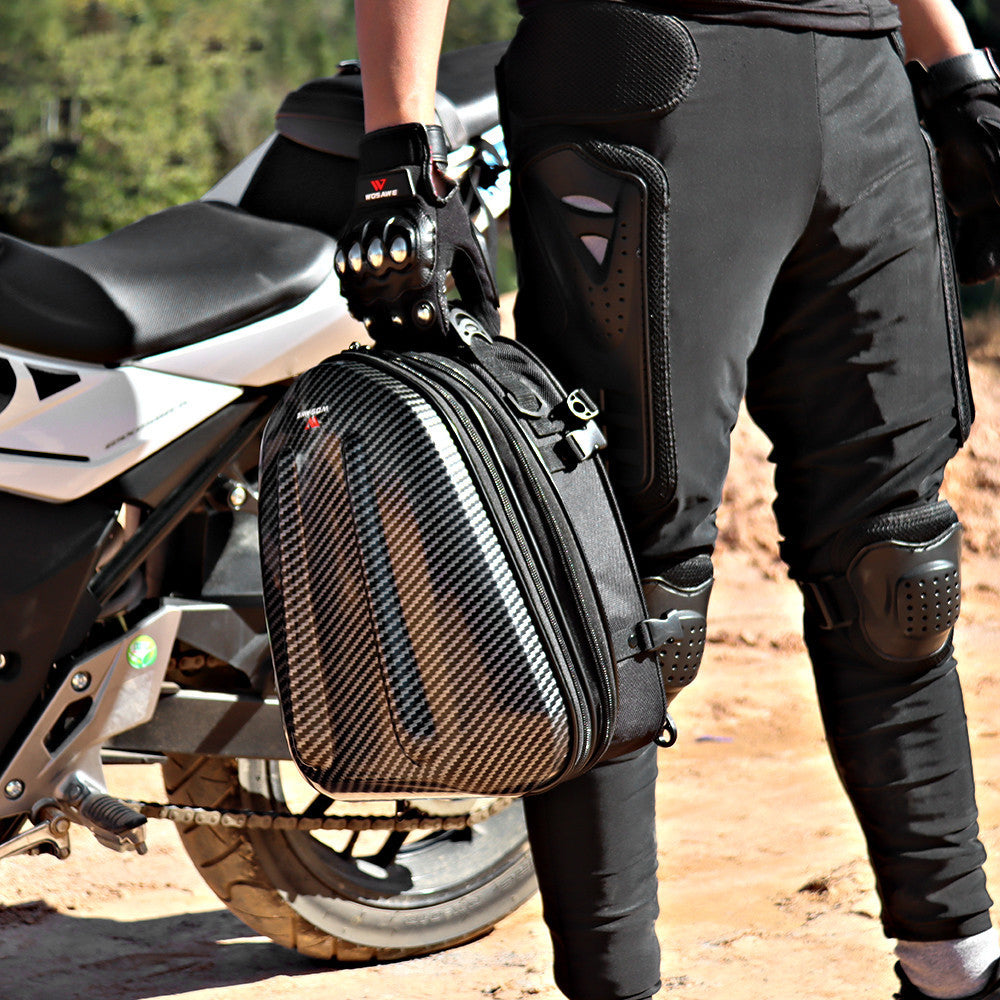 WOSAWE MB15 Waterproof Motorcycle Seat Tail Bag Multifunctional Expandable Motorcycle Luggage Bag Motorbike Helmet Bag