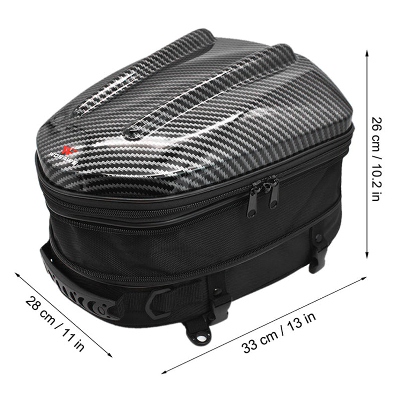 WOSAWE MB15 Waterproof Motorcycle Seat Tail Bag Multifunctional Expandable Motorcycle Luggage Bag Motorbike Helmet Bag