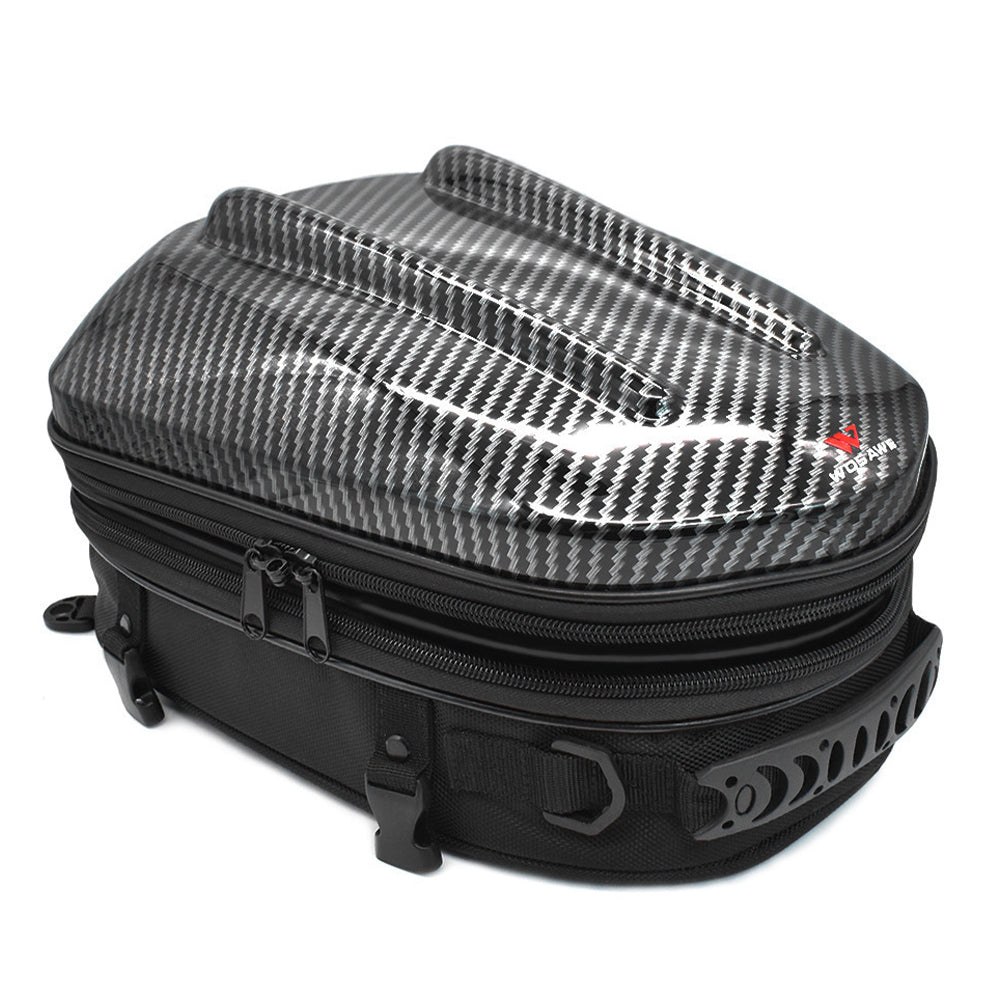 WOSAWE MB15 Waterproof Motorcycle Seat Tail Bag Multifunctional Expandable Motorcycle Luggage Bag Motorbike Helmet Bag