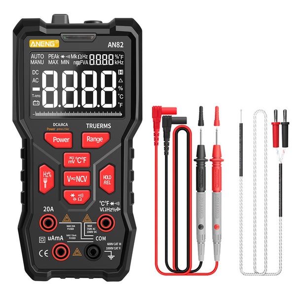 ANENG AN82 9999 Counts Digital Multimeter Auto Ranging Electrical Tester Portable Ture RMS AC/DC Ammeter Voltage Meter (VA Display Screen)