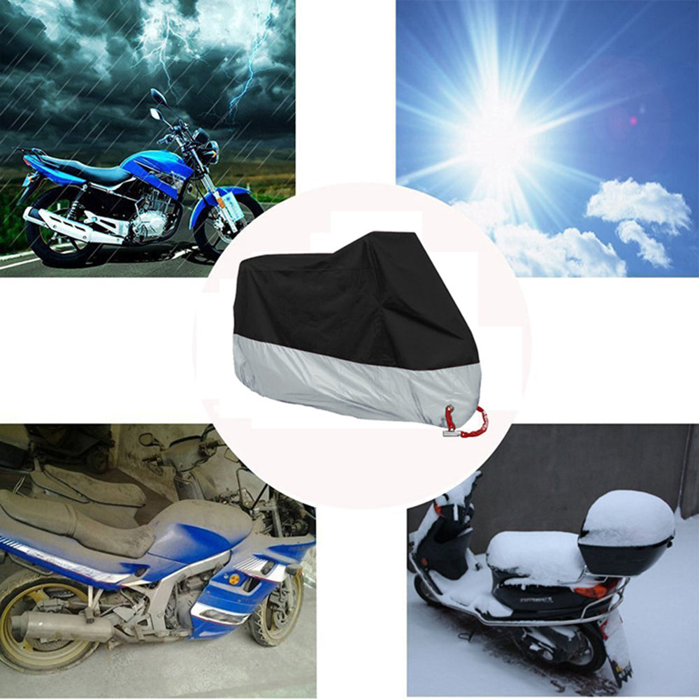 Outdoor Motor Bike Scooter Rain Cover All Season Windproof Dustproof UV Resistant Protector, Size XXXXL: 295x110x140cm