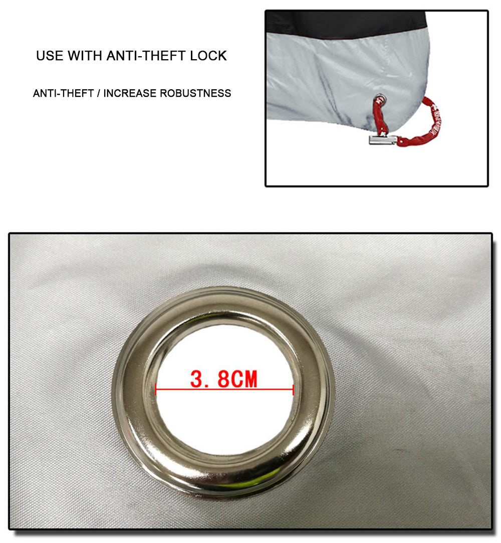 210D Oxford Cloth Waterproof Motorcycle Cover Outdoor Anti-UV Motorbike Cover, Size XL: 230x95x125cm