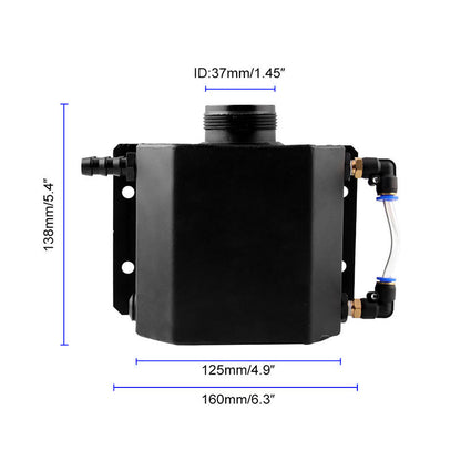 FST009-BK Car Modification 1L Aluminum Radiator Coolant Overflow Bottle Recovery Water Tank Reservoir