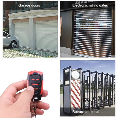 AK-K200427 433MHZ Wireless Copy Remote Control 4 Keys Cloning Garage Door Duplicator with Keychain