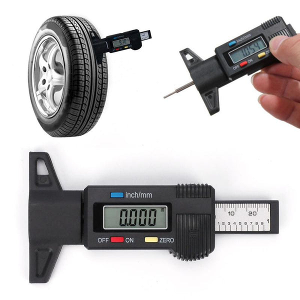 0-25.4mm LCD Display Digital Depth Measurer Gauge Car Tyre Tread Tire Wear Detection Caliper Tool