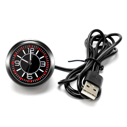 Luminous Mini Car Dashboard Round Quartz Clock Vehicle Interior Decoration
