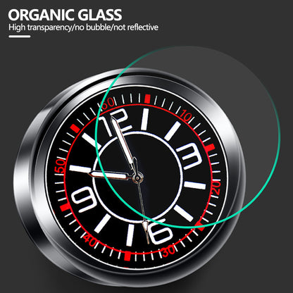 Luminous Mini Car Dashboard Round Quartz Clock Vehicle Interior Decoration
