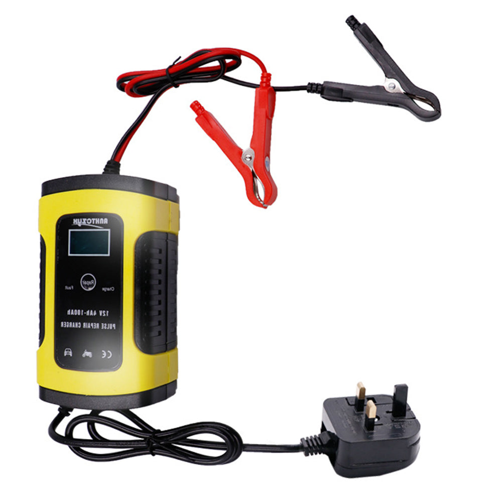 12V Battery Charger All-Intelligent Universal Battery Maintainer Repair Lead-Acid Battery Charger with Digital Display for Motorcycle Cars