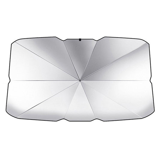 140 x 78cm Folding Windshield Sun Shade Titanium Silver Cloth Umbrella Sunshade for Car Front Window Cover with Leather Storage Bag