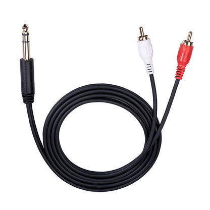 1.5m 6.35mm Male to Dual RCA Male Audio Cable HiFi Stereo Aux Adapter Splitter Cable Cord for Mixer