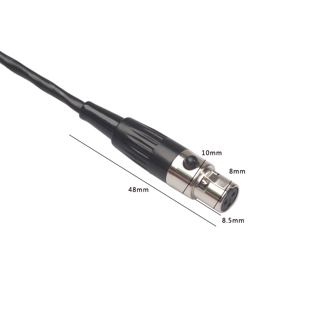 0.3m Mini XLR 3Pin Female to 3Pin Male Audio Adapter Cable Shielded Copper Microphone Connector Wire Cord - Black