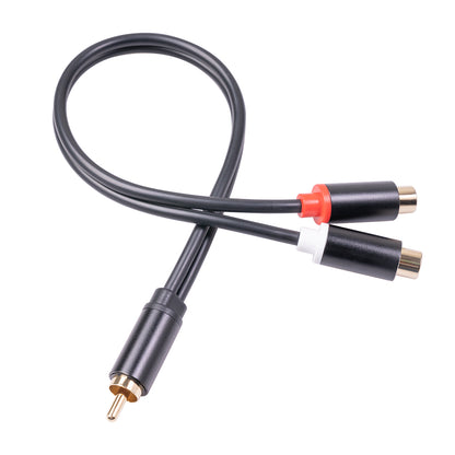 3686MFF-03 RCA Male to Dual RCA Female Audio Power Amplifier Adapter Cable Stereo Y Splitter Cord