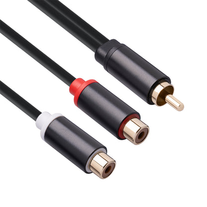 3686MFF-03 RCA Male to Dual RCA Female Audio Power Amplifier Adapter Cable Stereo Y Splitter Cord