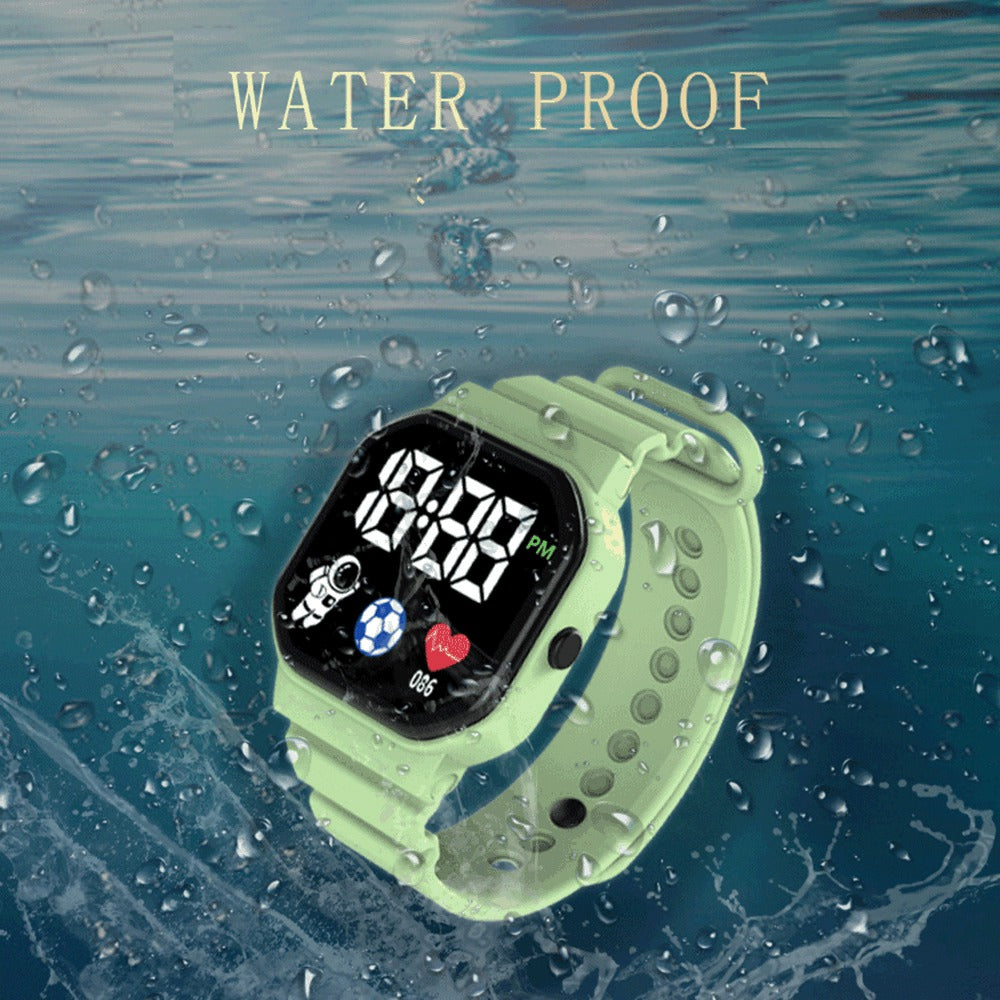 C3-12 Student Smart Watch 1.5" LED Screen Electronic Watch Astronaut Pattern Waterproof Watch