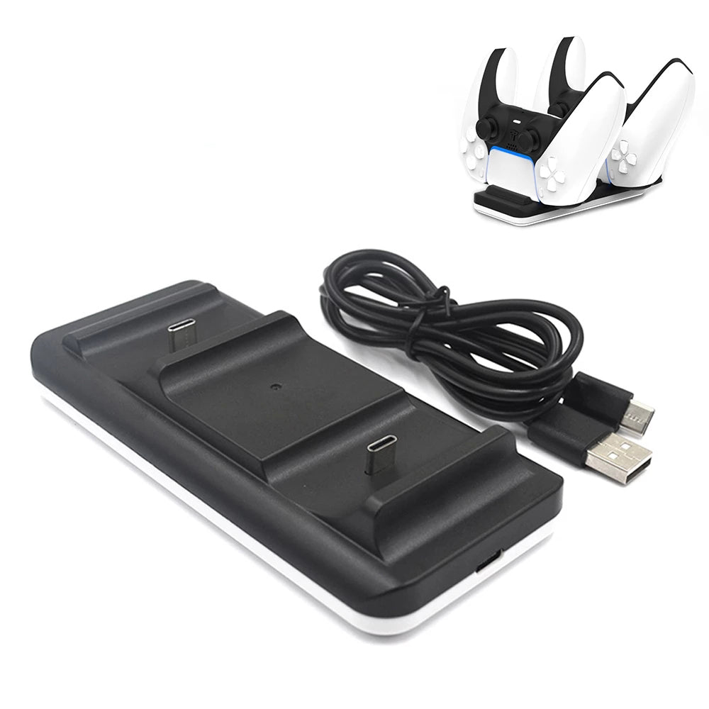 MIMD Portable Dual Charger Station Charging Dock with USB Cable for PS5 Controller