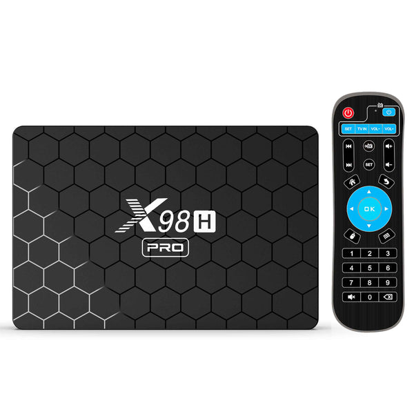 X98H Pro Android 12 Smart TV Box Allwinner H618 Quad-Core 2.4GHZ 5.8GHZ Dual-Band WiFi Support 6K Video Output Remote Control (2G+16G)