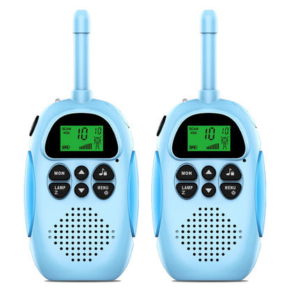 2Pcs DJ100 Children Walkie Talkie Toys Kids Interphone Mini Handheld Transceiver 3KM Range UHF Radio with Lanyard