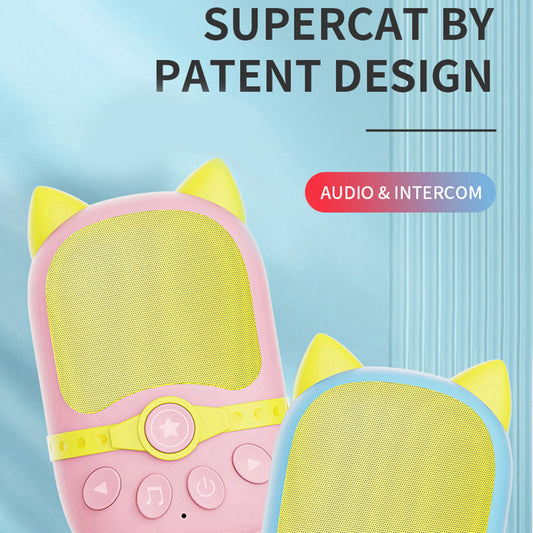 2Pcs DIROSE D8 Handheld Cartoon Cat Walkie-Talkie Audio Intercom Radio Toys for Children