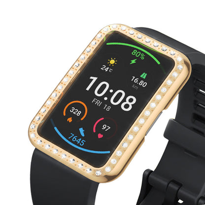 Rhinestone Decor Hard PC Frame Protector Cover for Huawei Watch Fit