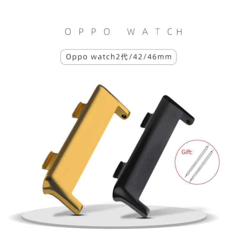 1 Pair Stainless Steel Connector Adapter Watch Band Accessories for Oppo Watch 2 46mm