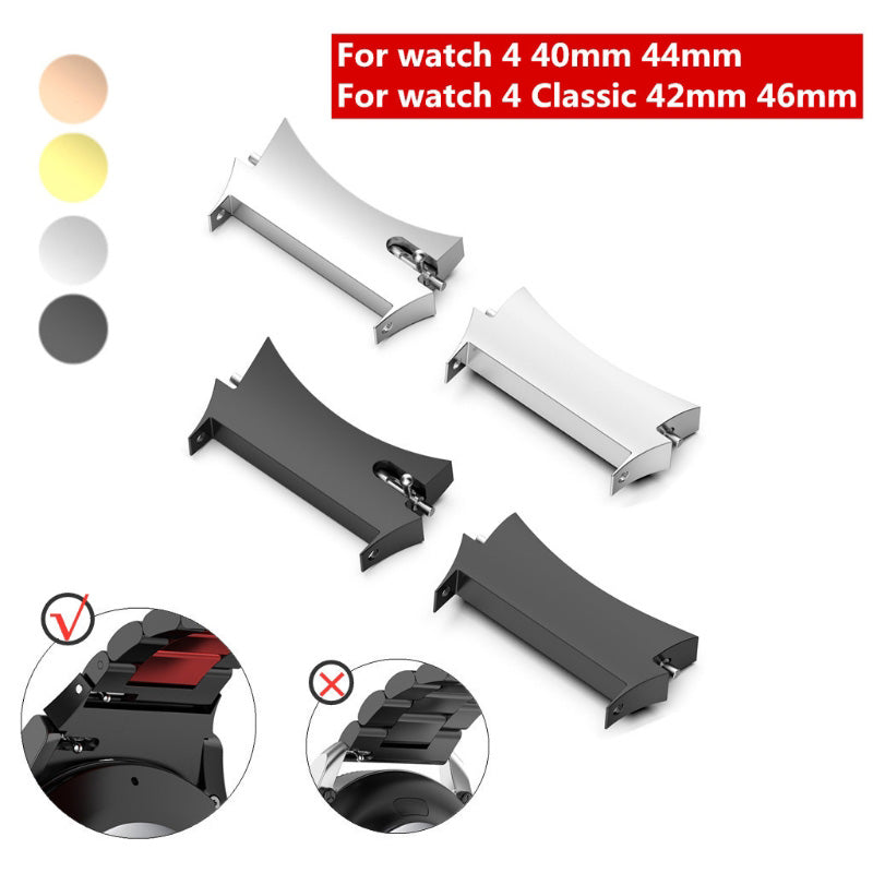 1 Pair 20mm Watch Strap Connector Stainless Steel Watchband Adapter for Samsung Galaxy Watch4 44mm 40mm / Galaxy Watch4 Classic 46mm 42mm