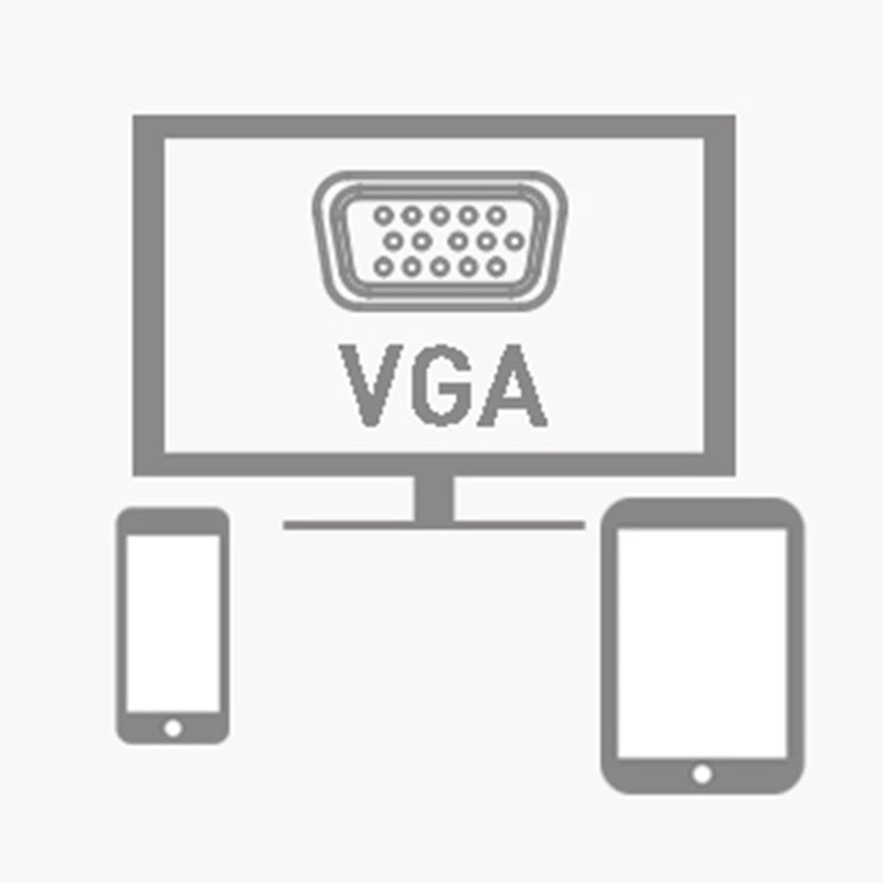 QGEEM UA17 1.2m USB-C Male to VGA Male Adapter Cable HD Video Conversion Cable