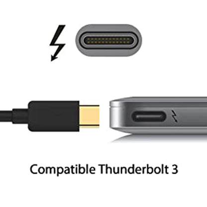 QGEEM UA17 1.2m USB-C Male to VGA Male Adapter Cable HD Video Conversion Cable
