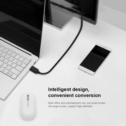 QGEEM UA17 1.2m USB-C Male to VGA Male Adapter Cable HD Video Conversion Cable