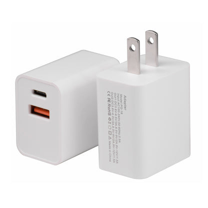 18W USB + Type-C Dual Ports Quick Charge Travel Charger