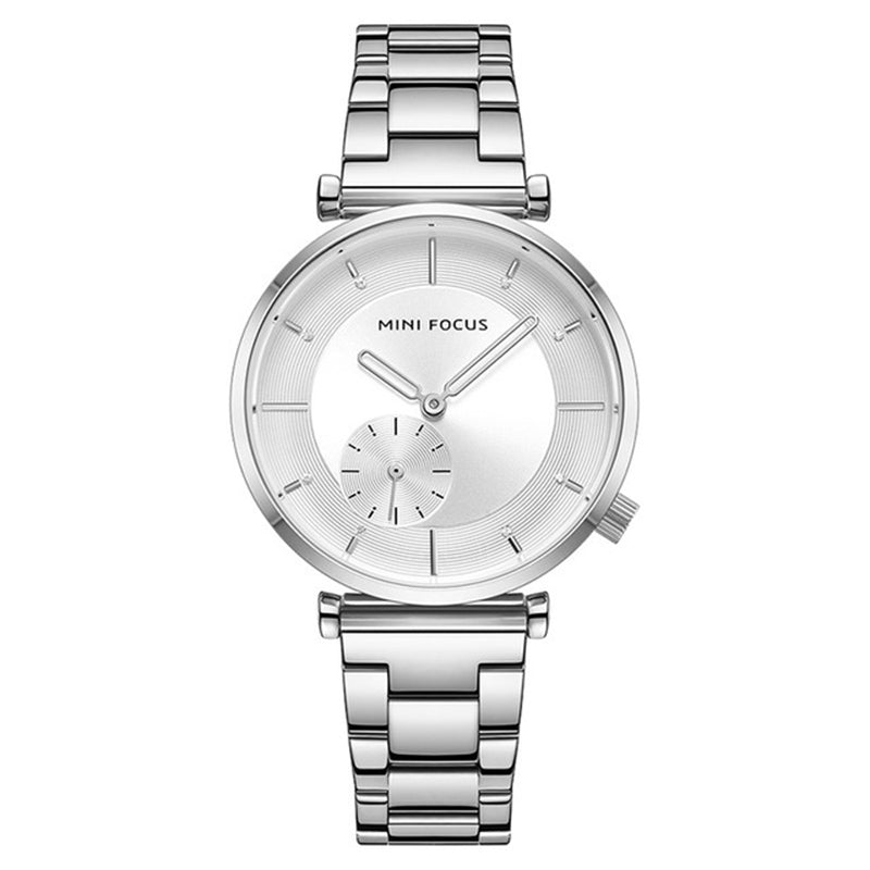 MINI FOCUS 0333L Fashionable Waterproof Women&#39;s Watch Luxurious Rhinestone Decor Watch Wrist Band