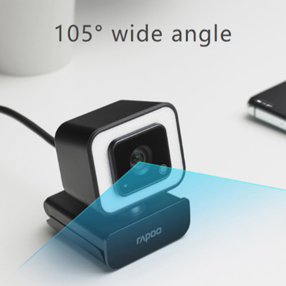 RAPOO C270L Webcam FHD 1080P with Fill Light and Microphone USB Plug Rotatable Mini Camera