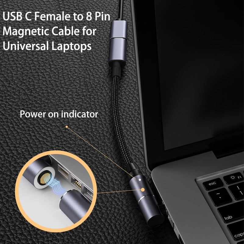 100W Notebook Charging Cable for Asus Gaming Laptop USB C to 6.0mm*3.7mm Magnetic Converter Cord